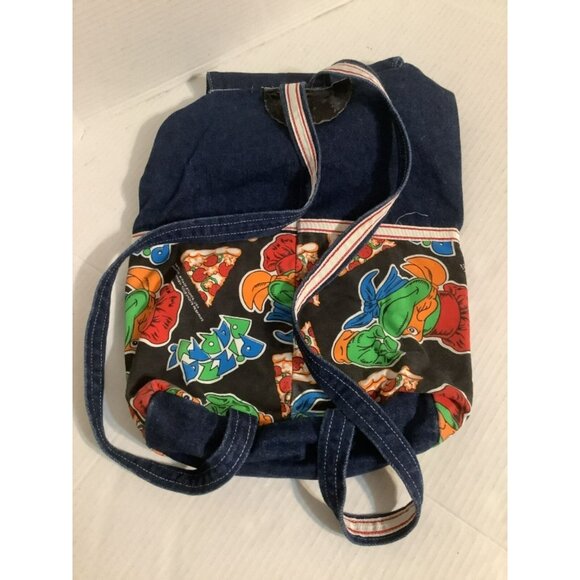 Vintage Teenage Mutant Ninja Turtles Denim Backpack 1991 - 16’’X13’’. Fabrini - Picture 2 of 16